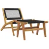 vidaXL Chaise de jardin et repose-pieds Bois teck solide et polyester
