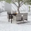 vidaXL Ensemble à manger de jardin et coussins 5pcs Gris/noir