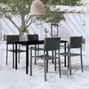 vidaXL Ensemble à manger de jardin 5 pcs Noir