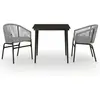 vidaXL Ensemble à manger de jardin 3 pcs Gris