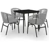 vidaXL Ensemble à manger de jardin 5 pcs Gris