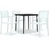 vidaXL Ensemble à manger de jardin 5 pcs Blanc