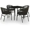 vidaXL Ensemble à manger de jardin 5 pcs Noir