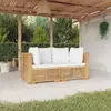 vidaXL Canapés d'angle de jardin et coussins 2 pcs Bois de teck massif