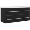vidaXL Armoire d'évier avec lavabo intégré Noir Aggloméré