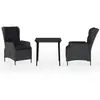 vidaXL Ensemble de salle à manger de jardin 3 pcs Gris foncé