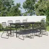 vidaXL Ensemble à manger de jardin 9 pcs noir rotin PVC