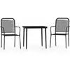 vidaXL Ensemble de salle à manger de jardin 3 pcs Noir