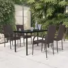 vidaXL Ensemble à manger de jardin 5 pcs Marron et noir