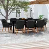 vidaXL Ensemble à manger de jardin avec coussins 9 pcs noir