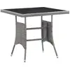 vidaXL Table de jardin gris 80x80x74 cm résine tressée