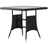 vidaXL Table de jardin Noir 80x80x74 cm Résine tressée