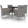 vidaXL Ensemble à dîner de jardin coussins 5 pcs Résine tressée Verre