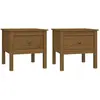 vidaXL Tables d'appoint 2pcs Marron miel 50x50x49cm Bois massif de pin