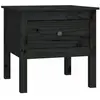 vidaXL Table d'appoint Noir 50x50x49 cm Bois massif de pin