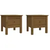 vidaXL Tables d'appoint 2pcs Marron miel 40x40x39cm Bois massif de pin