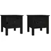 vidaXL Tables d'appoint 2 pcs Noir 40x40x39 cm Bois massif de pin
