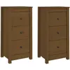 vidaXL Buffets 2 pcs Marron miel 40x35x80 cm Bois massif de pin