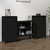 vidaXL Buffets 2 pcs Noir 40x35x80 cm Bois massif de pin