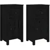 vidaXL Buffets 2 pcs Noir 40x35x80 cm Bois massif de pin