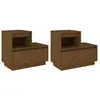 vidaXL Tables de chevet 2pcs Marron miel 60x34x51cm Bois de pin solide