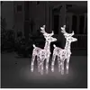 vidaXL Rennes de Noël 2 pcs 80 LED Blanc chaud Acrylique