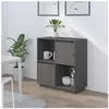 vidaXL Buffet Gris 74x35x80 cm Bois massif de pin