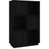 vidaXL Buffet Noir 74x35x117 cm Bois massif de pin