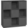 vidaXL Buffet Gris 110,5x35x117 cm Bois massif de pin