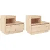 vidaXL Tables de chevet 2 pcs Gris 60x34x51 cm Bois de pin solide