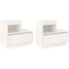 vidaXL Tables de chevet 2 pcs Blanc 60x34x51 cm Bois de pin solide