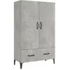vidaXL Buffet Gris béton 70x31x115 cm Bois d'ingénierie