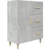 vidaXL Buffet Gris béton 69,5x34x90 cm Bois d'ingénierie