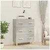 vidaXL Buffet Gris béton 70x34x90 cm Bois d'ingénierie
