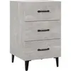 vidaXL Table de chevet gris béton 40x40x66 cm bois d'ingénierie