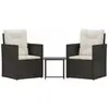 vidaXL - 3-delige - Loungeset - met - kussens - poly - rattan - zwart