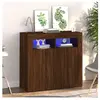 vidaXL Buffet avec lumières LED chêne marron 80x35x75 cm