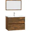 Ensemble de meubles de salle de bain 2 pcs Chêne fumé Vidaxl Chêne fumé