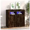 vidaXL Buffet avec lumières LED chêne fumé 80x35x75 cm