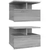 vidaXL Tables de chevet flottantes 2 pcs Sonoma gris 40x31x27 cm