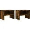 vidaXL Tables de chevet 2 pcs Chêne fumé 40x30x30 cm Bois d'ingénierie