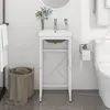vidaXL Cadre de lavabo de salle de bain vasque à encastrer Blanc Fer