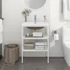 Non communiqué vidaXL Cadre de lavabo de salle de bain vasque à encastrer Blanc Fer