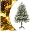 vidaXL Sapin de Noël pré-éclairé et pommes de pin vert 150cm PVC et PE
