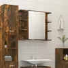 vidaXL Armoire à miroir de salle de bain Chêne fumé 80x20,5x64 cm Bois