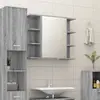 vidaXL Armoire à miroir de salle de bain Sonoma gris 80x20,5x64cm Bois