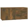 vidaXL Meuble TV Chêne fumé 80x34x36 cm Bois d'ingénierie