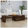 vidaXL Table basse Chêne fumé 150x50x35 cm Bois d'ingénierie