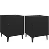 vidaXL Tables de chevet 2 pcs Noir Bois d'ingénierie