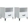 vidaXL Tables de chevet 2 pcs Blanc brillant Bois d'ingénierie